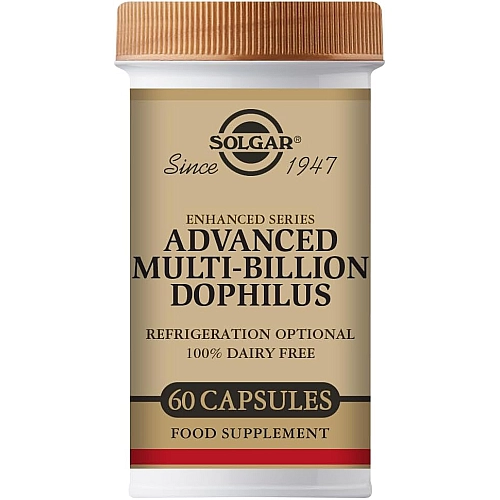 פרוביוטיקה סולגאר נוסחת מולטי ביליון-דופילוס מתקדמת - 60 כמוסות מבית SOLGAR