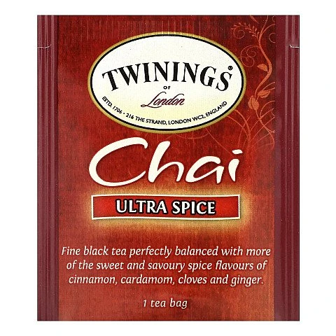 טווינינגס תה שחורב Ultra Spice טעמים צ'אי 20 שקיקי - מבית Twinings טווינינגס תה שחורב Ultra Spice טעמים צ'אי 20 שקיקי - מבית Twinings