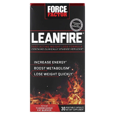 LeanFire נוסחה לירידה במשקל בעלת פעולה מהירה 30 כמוסות - מבית Force Factor LeanFire נוסחה לירידה במשקל בעלת פעולה מהירה 30 כמוסות - מבית Force Factor