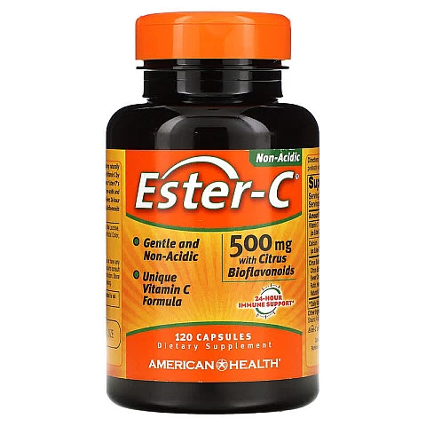 אסטר סי ויטמין C לא חומצי 500 מ"ג 120 כמוסות - מבית Ester-C אסטר סי ויטמין C לא חומצי 500 מ"ג 120 כמוסות - מבית Ester-C