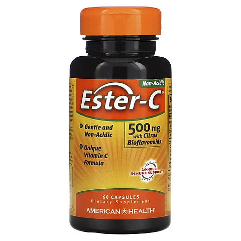 אסטר סי ויטמין C לא חומצי 500 מ"ג 60 כמוסות - מבית Ester-C אסטר סי ויטמין C לא חומצי 500 מ"ג 60 כמוסות - מבית Ester-C
