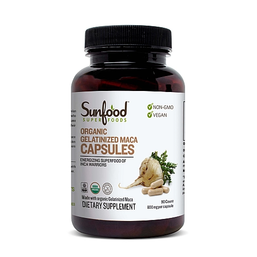 מאקה מוקרשות 800 מ"ג 90 כמוסות - מבית Sunfood