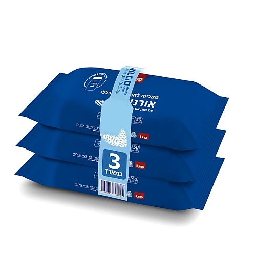 סנו מטליות לחות לניקוי כללי עם שמן אורנים טבעי - 150 יחידות