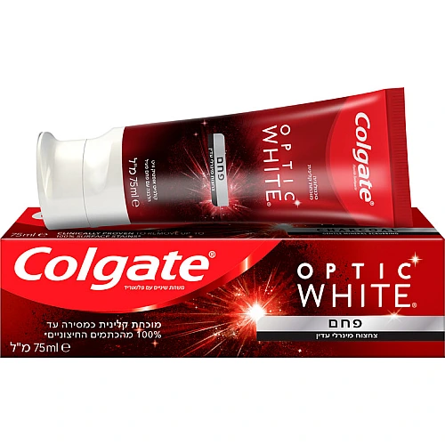קולגייט משחת שיניים אופטיק וויט פחם כשר לפסח 75 מ"ל  - מבית Colgate