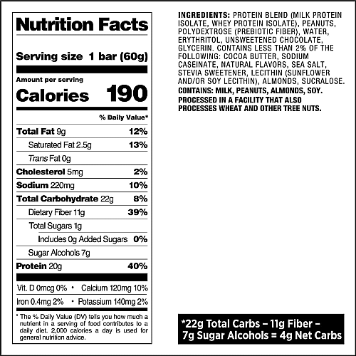 חטיף חלבון בטעם שוקולד וחמאת בוטנים 4 חטיפים - מבית Quest Nutrition