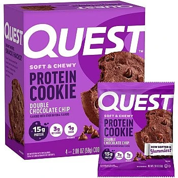 עוגיית חלבון דאבל שוקולד צ'יפס 4 יחידות - מבית Quest Nutrition
