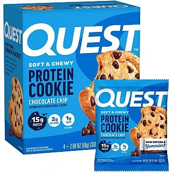 עוגיית חלבון שוקולד צ‘יפס 4 יחידות - מבית Quest Nutrition