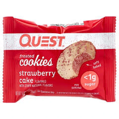 עוגיית עם חלבון עוגת תותים 8 יחידות - מבית Quest Nutrition