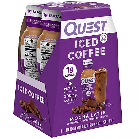 קפה קר שייק עם חלבון מוקה לאטה 4 בקבוקים - מבית Quest Nutrition קפה קר שייק עם חלבון מוקה לאטה 4 בקבוקים - מבית Quest Nutrition
