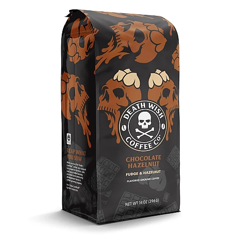 קפה טחון בטעם שוקולד ואגוזי לוז 283 גרם - מבית Death Wish Coffee קפה טחון בטעם שוקולד ואגוזי לוז 283 גרם - מבית Death Wish Coffee