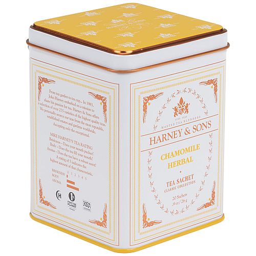 חליטת תה קמומיל וצמחים בפחית 26 גרם 20 שקיקים - מבית Harney & Sons