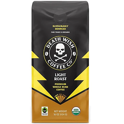 קפה טחון באיכות פרימיום קלייה קלה 283 גרם - מבית Death Wish Coffee