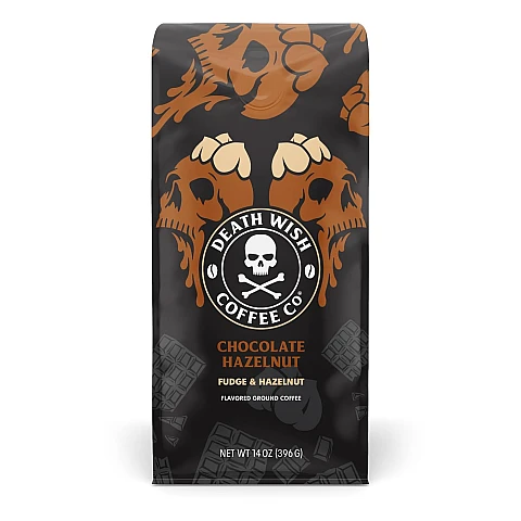 קפה טחון בטעם שוקולד ואגוזי לוז 283 גרם - מבית Death Wish Coffee קפה טחון בטעם שוקולד ואגוזי לוז 283 גרם - מבית Death Wish Coffee