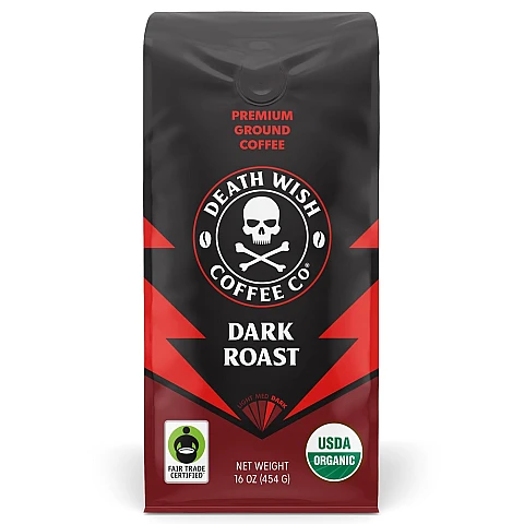 קפה טחון חזק ופראי קלייה כהה 454 גרם - מבית Death Wish Coffee