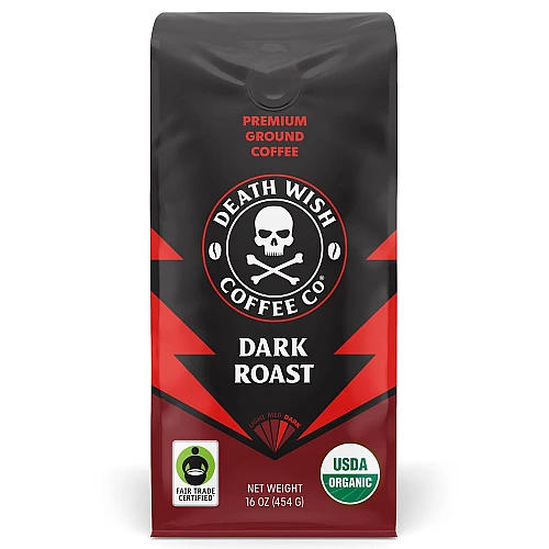 קפה טחון חזק ופראי קלייה כהה 454 גרם - מבית Death Wish Coffee