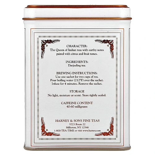 תה דארג'ילינג Darjeeling בפחית 40 גרם 20 שקיקים - מבית Harney & Sons