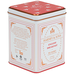תה שחור ארוחת בוקר אנגלית בפחית 40 גרם 20 שקיות - מבית Harney & Sons