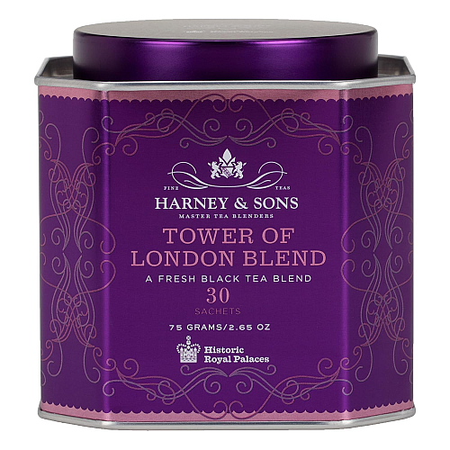 תה שחור פרימיום מגדל לונדון 30 שקיקים 60 גרם - מבית Harney & Sons