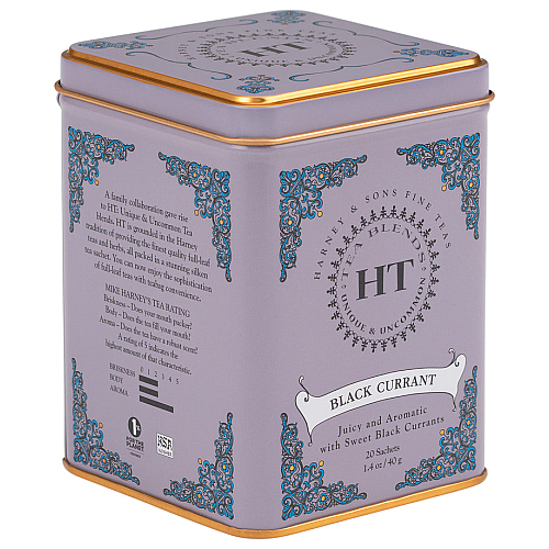 תערובות תה דומדמניות שחורות 40 גרם 20 שקיות - מבית Harney & Sons