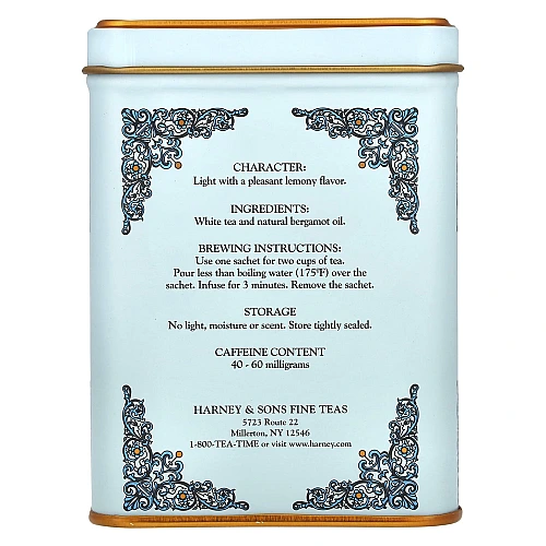 תערובות תה לבן ארל גריי לחורף 40 גרם 20 שקיות - מבית Harney & Sons
