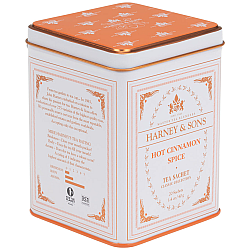 תערובות תה שחור שקיעה קינמון חם בפחית 40 גרם 20 שקיות - מבית Harney & Sons