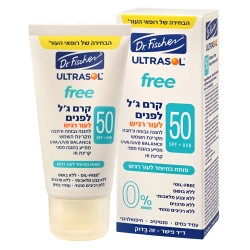 אולטרסול Free קרם ג'ל אנטי אייג'ינג לפנים SPF50 ללא שמנים 50 מ"ל - ד"ר פישר