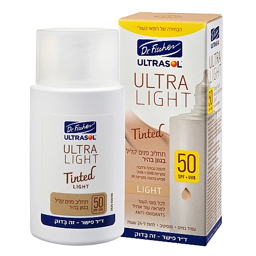 אולטרסול אולטרה לייט תחליב פנים SPF50 גוון בהיר 50 מ"ל - ד"ר פישר