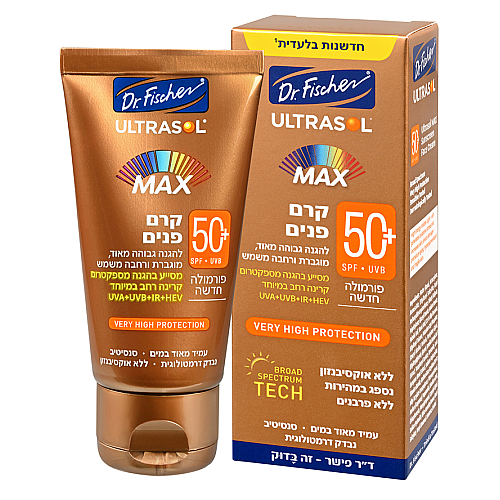 אולטרסול מקס קרם פנים +SPF50 מקס 50 מ"ל - ד"ר פישר