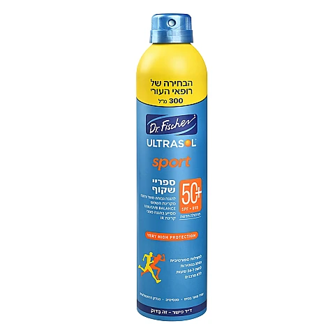 אולטרסול ספורט ספריי שקוף +SPF50 להגנה גבוהה לספורטיים מגדל 300 מ"ל - ד"ר פישר אולטרסול ספורט ספריי שקוף +SPF50 להגנה גבוהה לספורטיים מגדל 300 מ"ל - ד"ר פישר