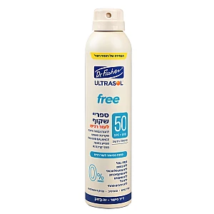 אולטרסול ספריי שקוף ללא אוקסיבנזון SPF50 לעור רגיש 200 מ"ל - ד"ר פישר