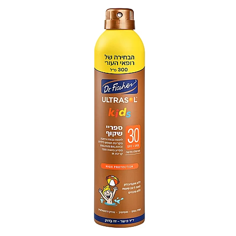 אולטרסול קידס ספריי שקוף במיוחד לילדים SPF30 מוגדל 75 מ"ל - ד"ר פישר אולטרסול קידס ספריי שקוף במיוחד לילדים SPF30 מוגדל 75 מ"ל - ד"ר פישר