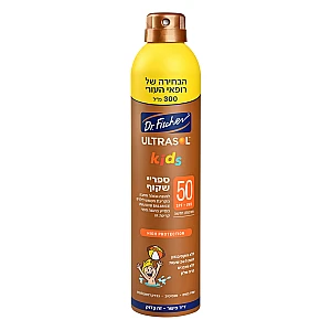 אולטרסול קידס ספריי שקוף מוגדל SPF50 במיוחד לילדים 300 מ"ל - ד"ר פישר