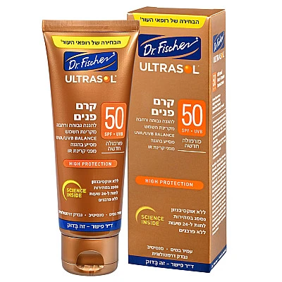 אולטרסול קרם פנים SPF50 להגנה גבוהה 75 מ"ל - ד"ר פישר