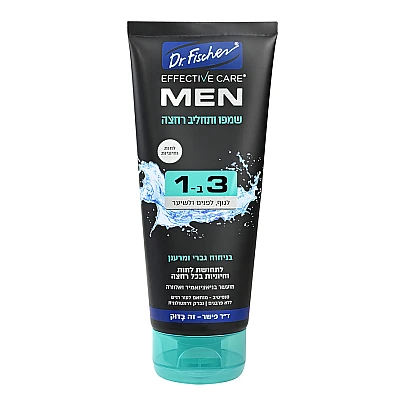 אפקטיב קר לגבר שמפו ותחליב רחצה 3 ב-1 TO GO מקטן 200 מ"ל - Dr Fischer