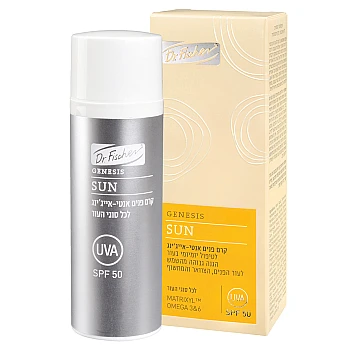 ד”ר פישר ג’נסיס סאן קרם פנים אנטי-אייג’ינג SPF50 לכל סוגי העור 50 מ"ל - Dr Fischer