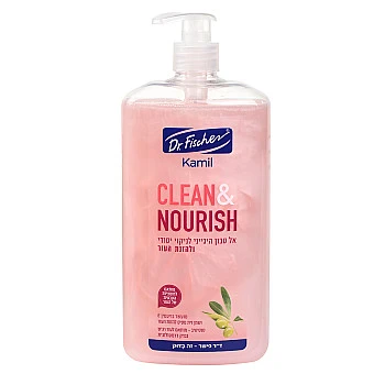 ד”ר פישר קמיל אל סבון היגייני לידיים ולגוף Clean and Nourish ורוד 1 ליטר - Dr Fischer