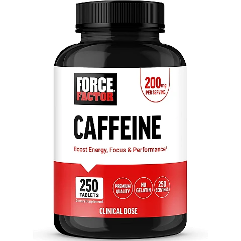 תוסף אנרגיה קפאין 200 מ"ג 250 טבליות - מבית Force Factor תוסף אנרגיה קפאין 200 מ"ג 250 טבליות - מבית Force Factor