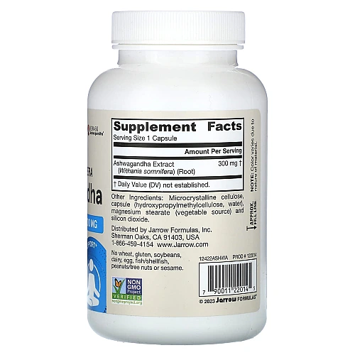 אשווגנדה 300 מ"ג - 120 כמוסות - מבית Jarrow Formulas