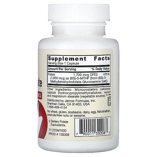 ג’ארו מתיל פולאט 1000 מק"ג חזק במיוחד - 100 כמוסות - מבית Jarrow Formulas