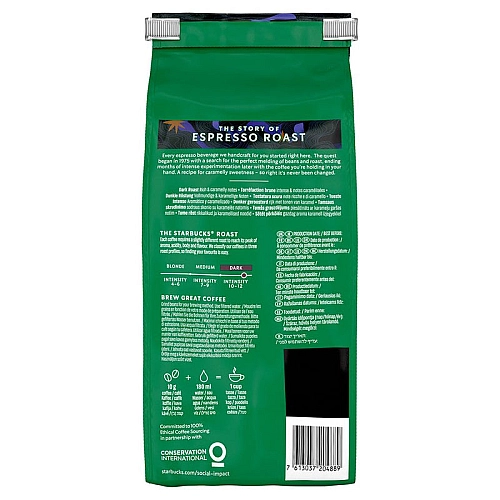 נסקפה פולי קפה סטארבקס אספרסו Espresso קלייה כהה  - 450 גרם