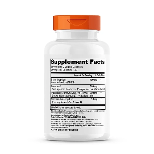 +NMN למנה 400 מ"ל 60 כמוסות - מבית Doctor's best