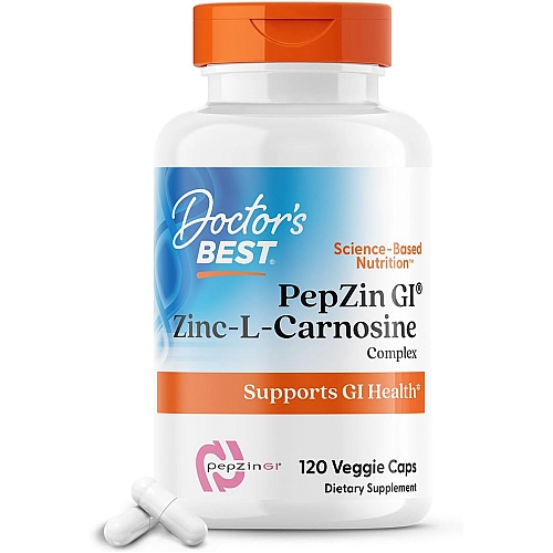 PepZin GI קומפלקס אבץ-ל-קרנוזין 120 כמוסות צמחיות - מבית Doctor's best