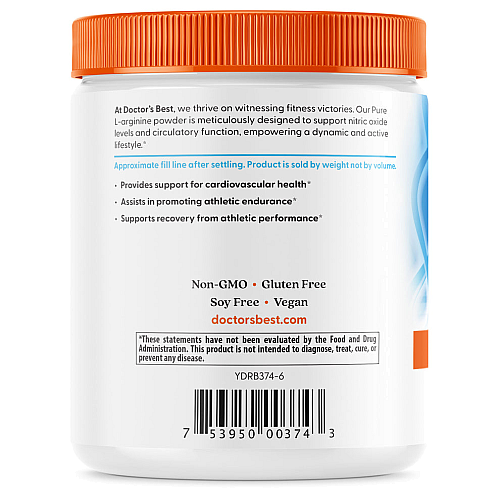 אבקת ל-ארגינין טהורה 300 גרם - מבית Doctor's best