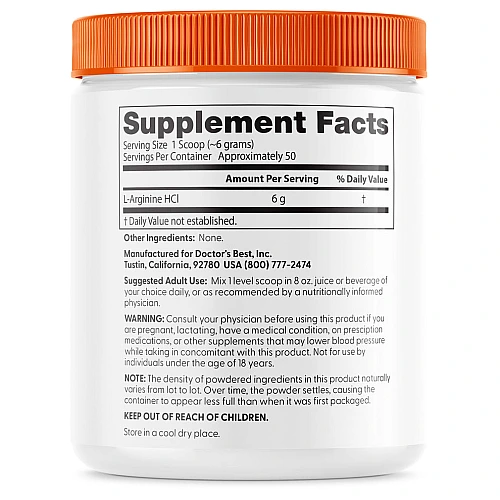 אבקת ל-ארגינין טהורה 300 גרם - מבית Doctor's best