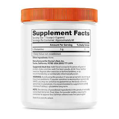 אבקת ל-גלוטמין 300 גרם - מבית Doctor's best