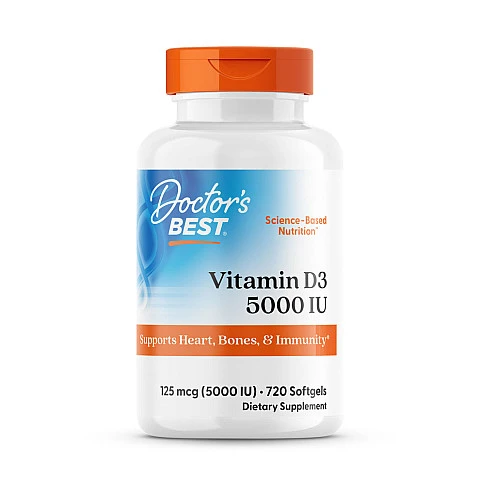ויטמין די IU 5000 D3 יחב"ל - 720 כמוסות רכות - מבית Doctor's best ויטמין די IU 5000 D3 יחב"ל - 720 כמוסות רכות - מבית Doctor's best