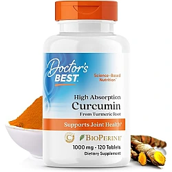 כורכומין 500 מ"ג של שורש כורכום - 120 כמוסות מבית Doctor's best