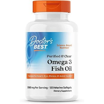 שמן דגים אומגה 3 מטוהר וצלול 120 כמוסות  - מבית Doctor's best