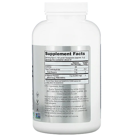 אבקת D-ריבוז 454 גרם - מבית NOW FOODS אבקת D-ריבוז 454 גרם - מבית NOW FOODS