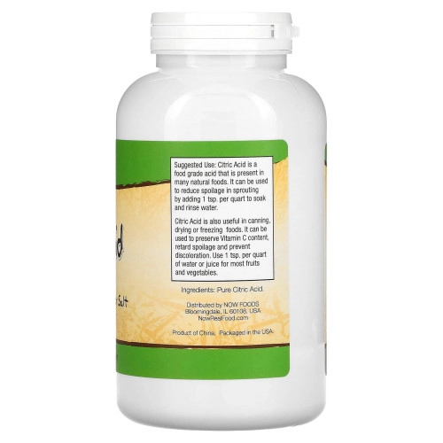 חומצת לימון 454 גרם - מבית NOW FOODS